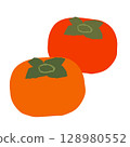 A simple and cute illustration of two persimmons 128980552