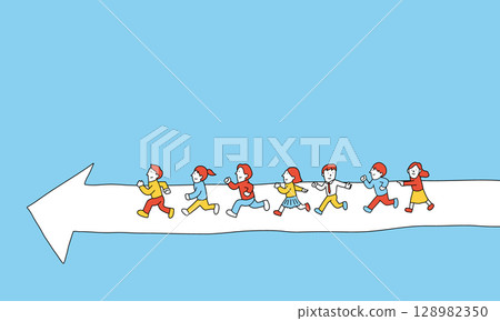 驅動力圖示：團隊成員共同努力實現目標 128982350