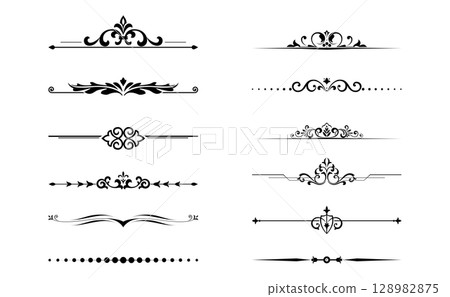 Vintage set. Floral elements for design monograms, invitations, frames, menus and labels. Graphic design of the website, cafes, boutiques, hotels, wedding invitations. 128982875