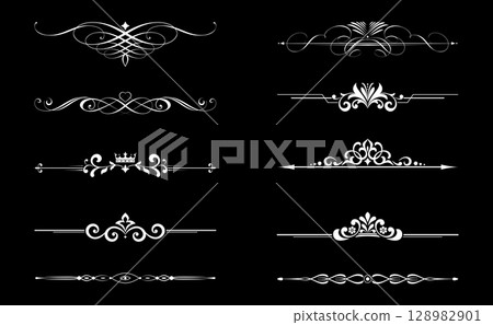 Vintage set. Floral elements for design monograms, invitations, frames, menus and labels. Graphic design of the website, cafes, boutiques, hotels, wedding invitations. 128982901