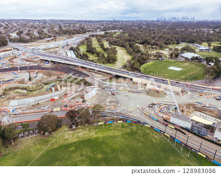 North East Link Under Construction in Melbourne Australia 128983086