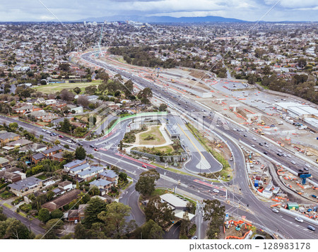 North East Link Under Construction in Melbourne Australia 128983178