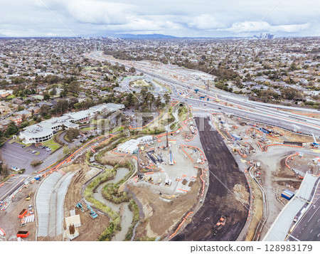 North East Link Under Construction in Melbourne Australia North East Link Under Construction in Melbourne Australia 128983179