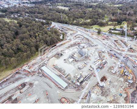North East Link Under Construction in Melbourne Australia 128983194