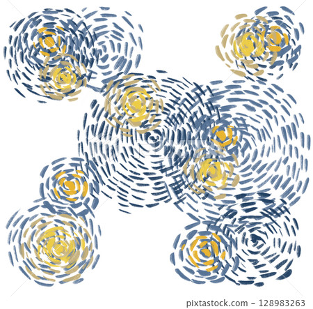 starry night impressionist style painting llustartion background 128983263