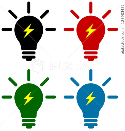 Illustration of an environmentally friendly household LED light bulb that saves energy and saves money 128983422