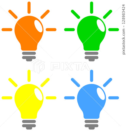 Illustration of an environmentally friendly household LED light bulb that saves energy and saves money 128983424