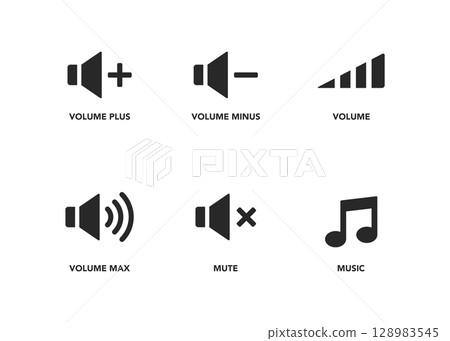 Sound volume icons stock illustration 128983545