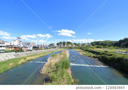 View of the Hirose River from the bridge in Sendai, Miyagi Prefecture View of the Hirose River from the bridge in Sendai, Miyagi Prefecture 128983665