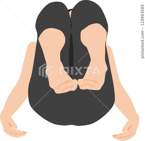 Illustration of a woman doing yoga (stretching) Illustration of a woman doing yoga (stretching) 128983689
