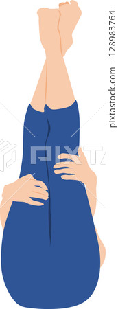 Illustration of a woman doing yoga (stretching) Illustration of a woman doing yoga (stretching) 128983764