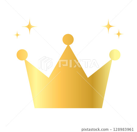 Simple icon of a gold crown 128983961