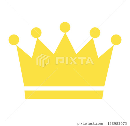 Simple crown icon yellow 128983973