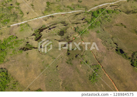 The rice fields of Midagahara (aerial view taken by drone) The rice fields of Midagahara (aerial view taken by drone) 128984575