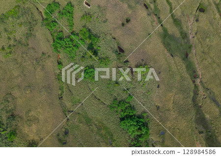 The rice fields of Midagahara (aerial view taken by drone) The rice fields of Midagahara (aerial view taken by drone) 128984586