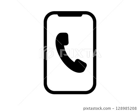 智慧型手機和電話圖示單調 智慧型手機和電話圖示單調 128985208