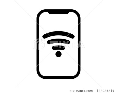 Smartphone and Wi-Fi icon Monotone 128985215
