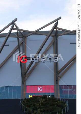IG Arena in the evening during the Grand Sumo Tournament 128985281
