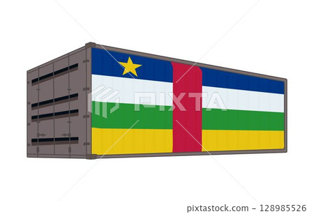 Central African Republic national flag with shipping container Central African Republic national flag with shipping container 128985526