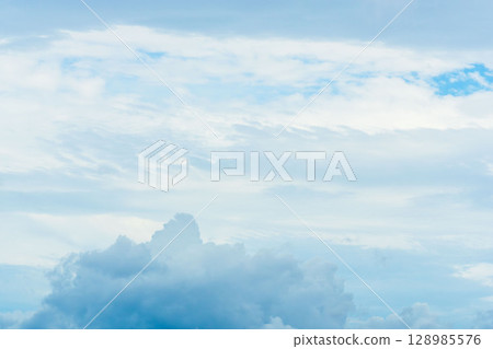 June sky: Cloudy morning sky and impressive clouds 16 128985576