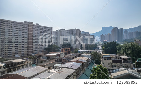 July 26 2025 Urban Neighborhood with Buildings and Market Stalls 128985852