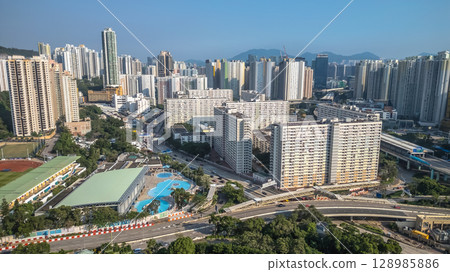 July 26 2025 Colorful High-Rise Buildings at Choi Hung Estate 128985886