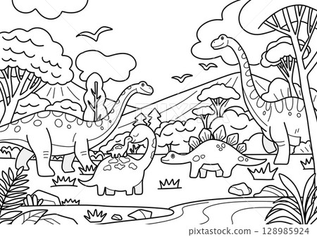 dinosaur coloring book 128985924