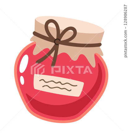 Homemade jam jar design element 128986287