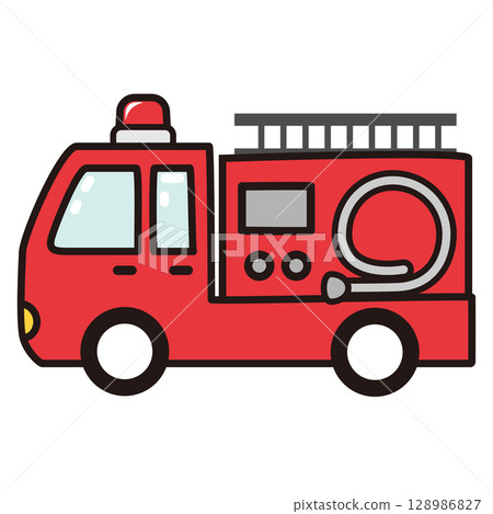 簡單的消防車圖 128986827