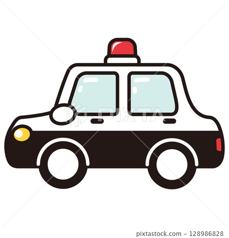 Police car simple color icon 128986828