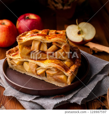 Savory Pastry Pie with Delicious Fillings 128987597