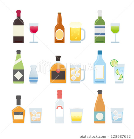 Alcohol illustration set 2 128987652