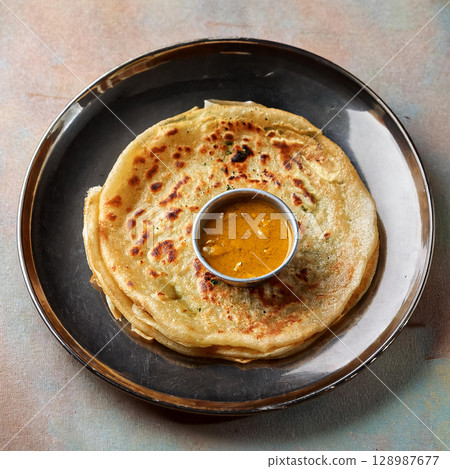 Crispy Roti Prata Delicious South Indian Delight 128987677