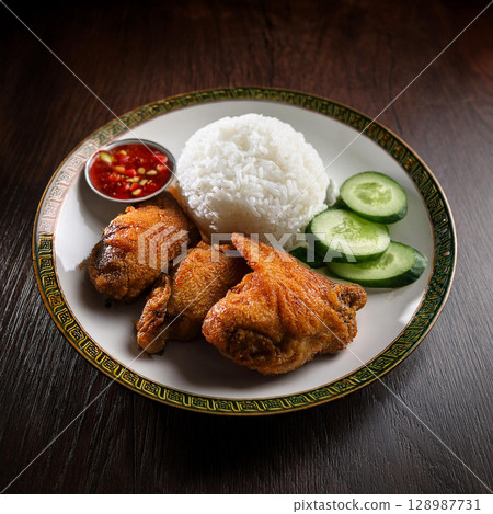 Crispy Ayam Penyet Javanese Fried Chicken 128987731