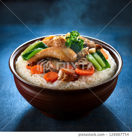 Delicious Cantonese Claypot Rice Delight 128987754