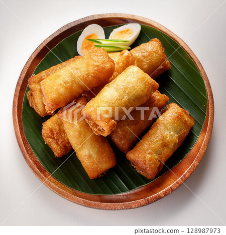 Crispy Ngoh Hiang Five Spice Meat Roll 128987973
