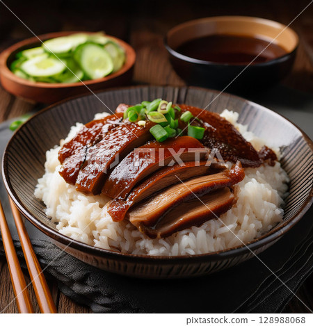 Savory Braised Duck Rice with Vegetables Savory Braised Duck Rice with Vegetables 128988068