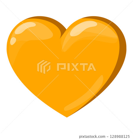 Golden heart icon vector isolated 128988125