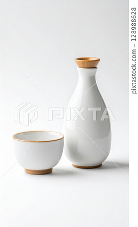 empty ceramic bowl on white background 128988628