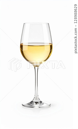 white wine in a glass 128988629