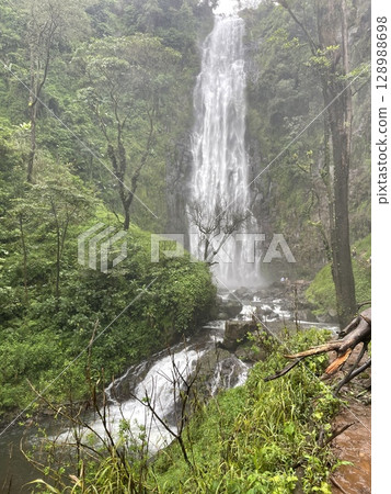 Materuni Waterfall in the Lush Foothills of Mount Kilimanjaro 128988698