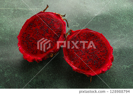 Raw sweet red dragon fruit 128988794
