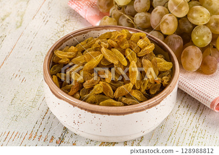 Sweet dry yellow honey raisin 128988812