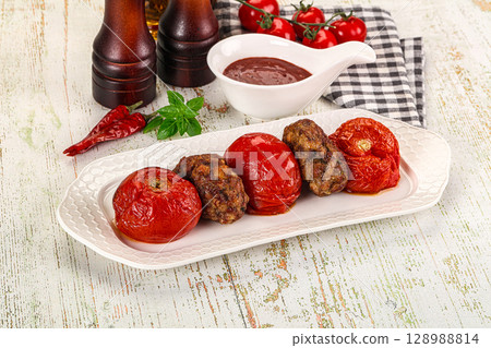 Turkish cuisine - Domatesli Kebab with tomato 128988814