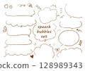 Handwritten speech bubble set 128989343