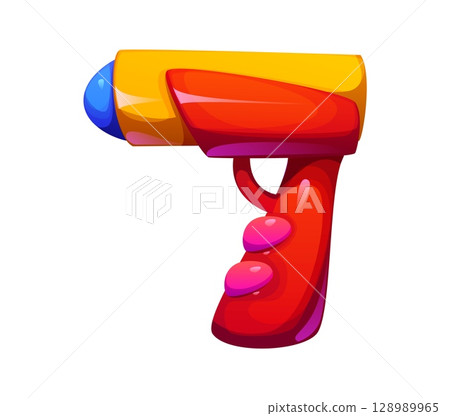Summer holiday trip cartoon font water pistol toy digit 7 seven. Summer vacation math type digit, tourist leisure vector kids ABC typeface numeral symbol. Holiday travel alphabet font number Summer holiday trip cartoon font water pistol toy digit 7 seven. Summer vacation math type digit, tourist leisure vector kids ABC typeface numeral symbol. Holiday travel alphabet font number 128989965