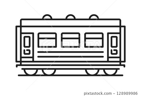Railroad and railway icon of train wagon or subway coach, vector pictogram. Railroad and railway line symbol of metro underground and tram carriage or train railcar for public passenger transport Railroad and railway icon of train wagon or subway coach, vector pictogram. Railroad and railway line symbol of metro underground and tram carriage or train railcar for public passenger transport 128989986