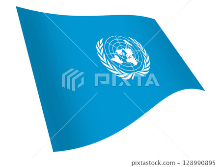 United Nations waving flag graphic 128990895