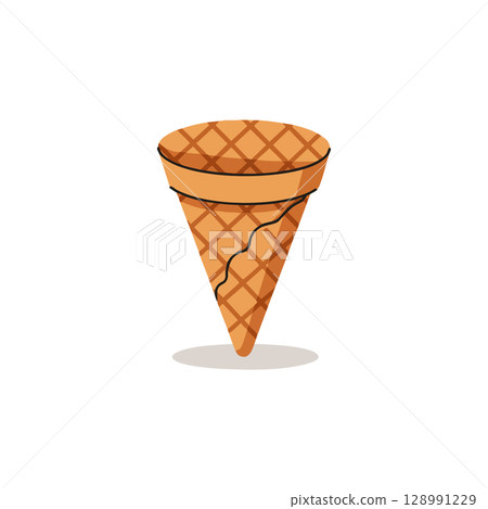 Ice Cream Cone Empty Waffle Pattern Vector Illustration in Light Brown Colors Ice Cream Cone Empty Waffle Pattern Vector Illustration in Light Brown Colors 128991229