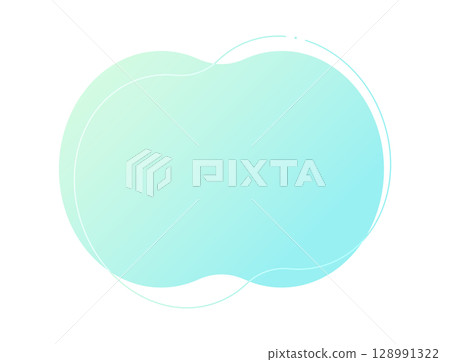 Simple mint color gradient abstract liquid shapes and lines - stylish background or decoration - blob 128991322